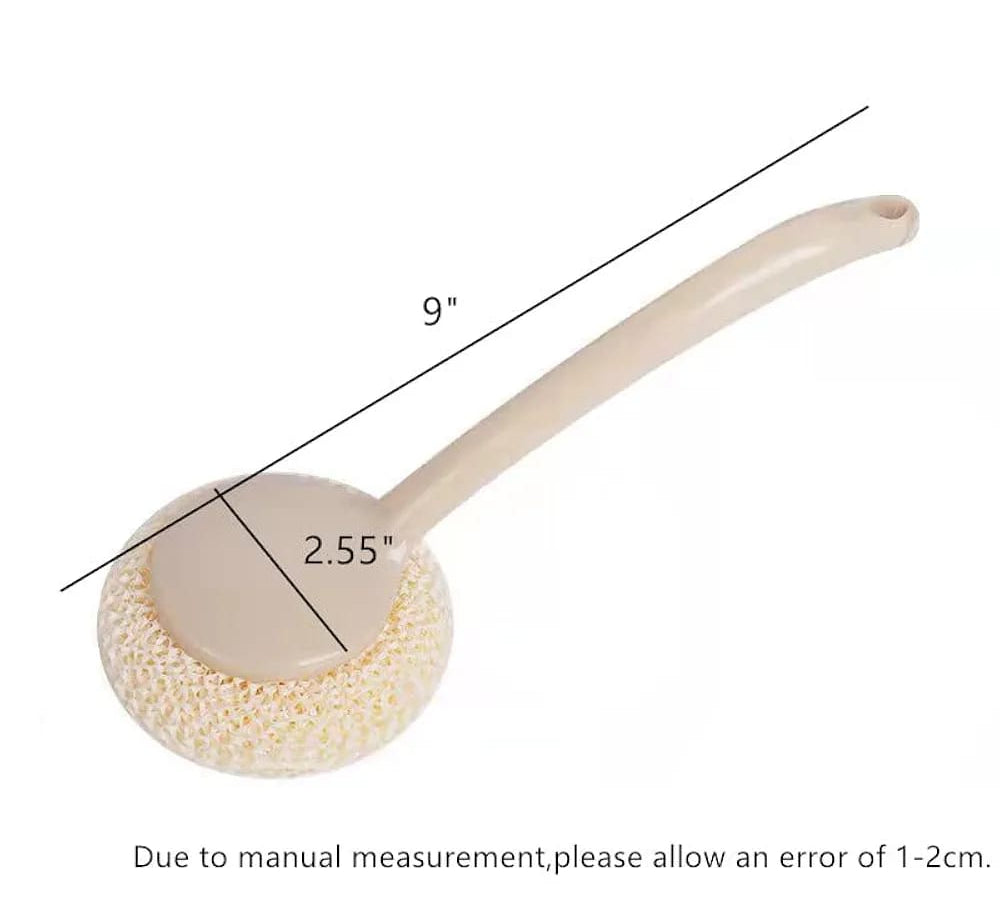 Multipurpose Fiber Cleaning Balls with Long Handle ? Reusable Scrubbers for Kitchen &amp; Household Cleaning (1 Handle &amp; 3 Balls)(Random color)