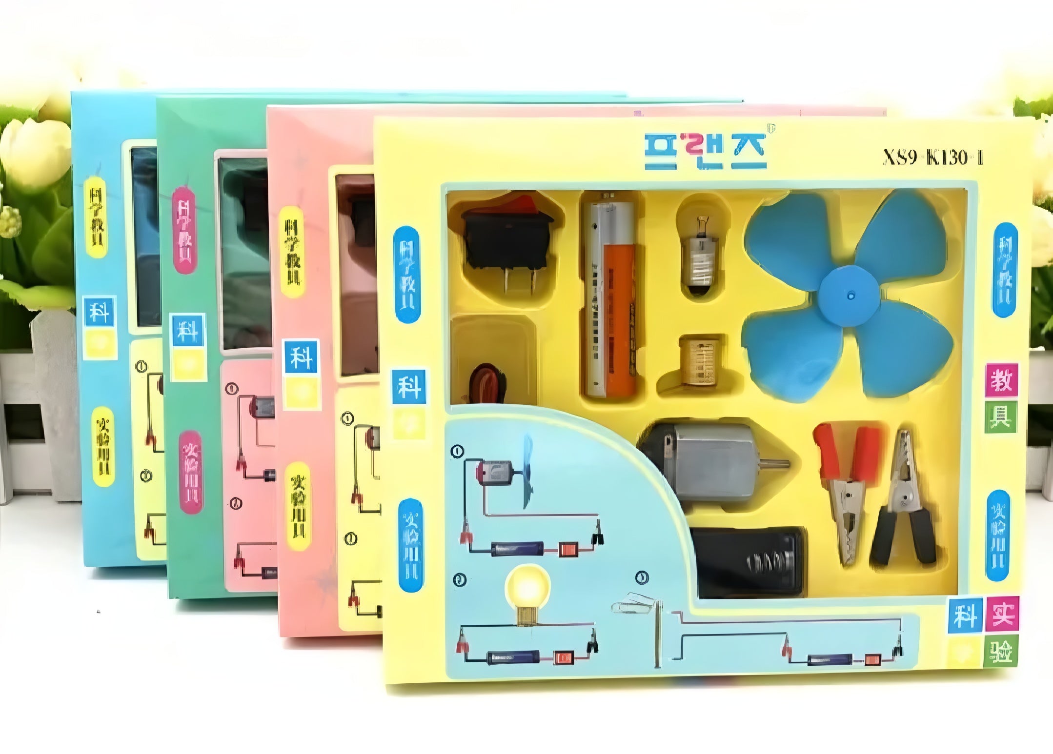 Bulb and Fan Electric Science Experiment Kit for Kids and Adults ? DIY STEM Educational Toy for Physics Projects, Model Building, and Circuit Learning ? Hands-On School Science Experiment Kit with Motor, Fan, Bulb, and Accessories (Random Color)