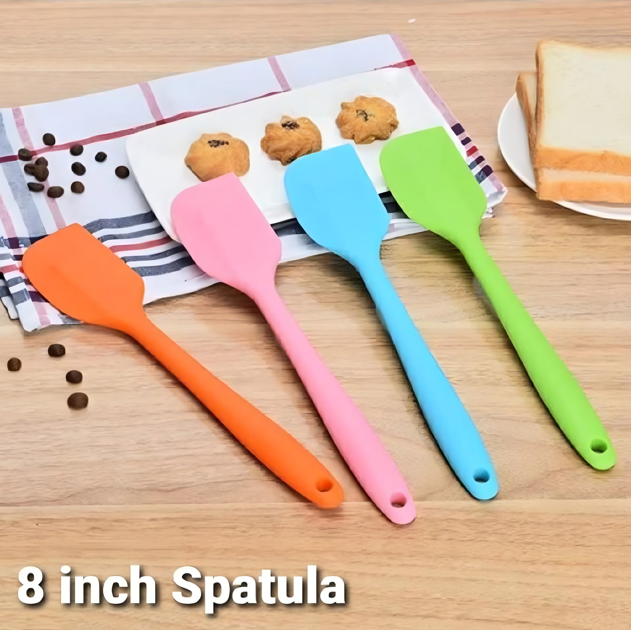 Silicone Spatula 8-Inch ? Heat Resistant, Non-Stick Flexible Rubber Scraper Spoon for Kitchen Use