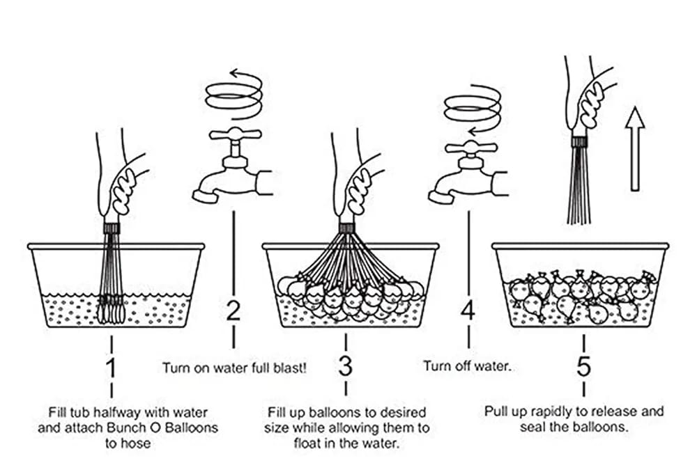 Self-Sealing Water Balloons ? 111 Pcs | Automatic Fill &amp; Tie Magic Balloons with Universal Tap Adapter | Multicolored for Holi &amp; Summer Fun