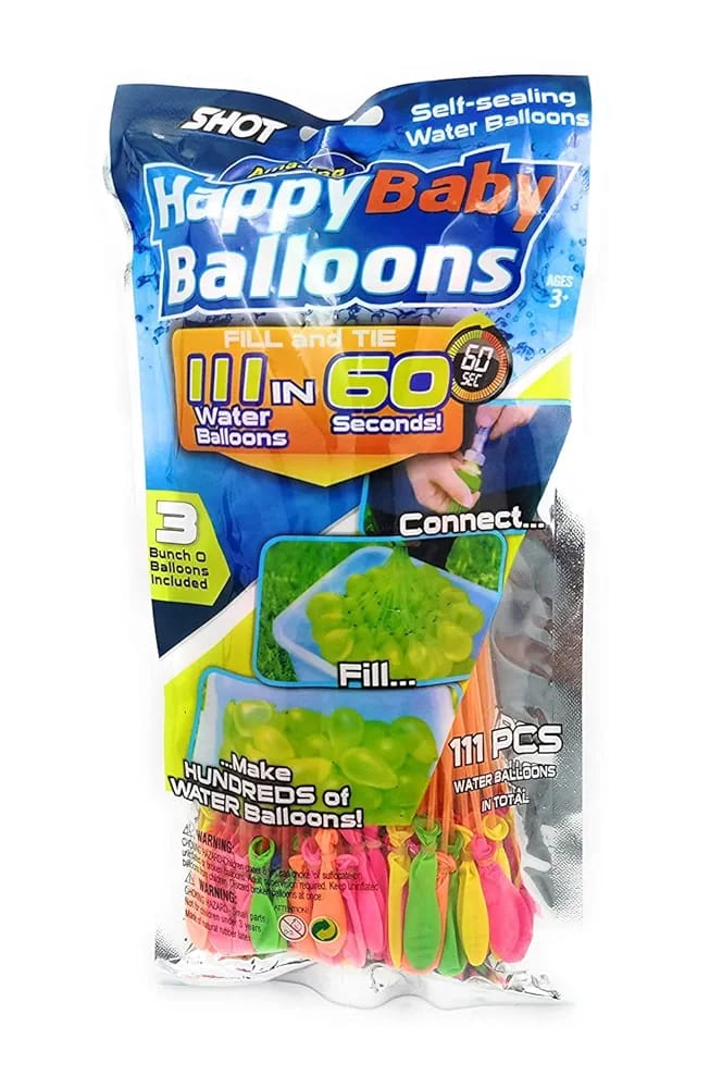 Self-Sealing Water Balloons ? 111 Pcs | Automatic Fill &amp; Tie Magic Balloons with Universal Tap Adapter | Multicolored for Holi &amp; Summer Fun