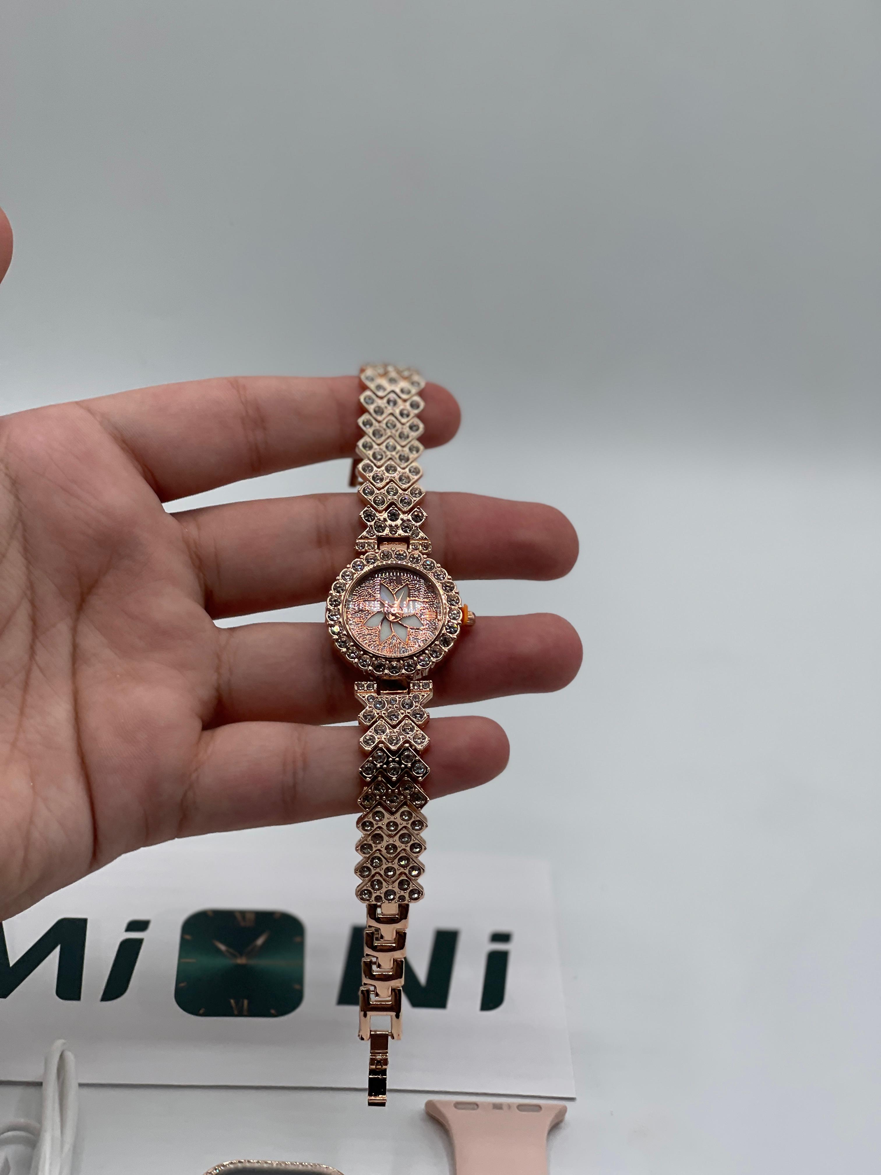 Mi Ni ZW10 DO Elegant Diamond Series Smartwatch ? Bluetooth Calling, Health Monitor, 2-in-1 Women's Smart Watch