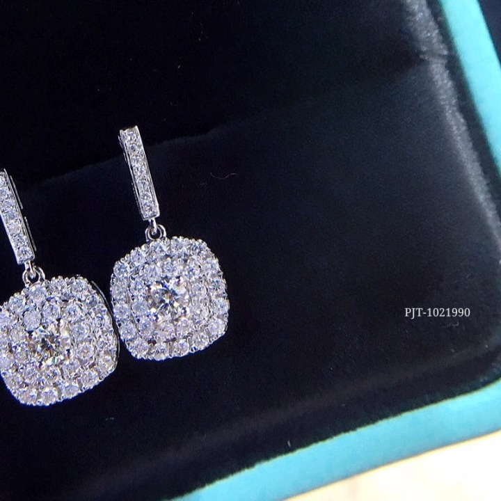 PJT-990 beautifull Sparkling Korean Zircon Earrings ? Chic &amp; Timeless Design Available In Golden And Silver Color