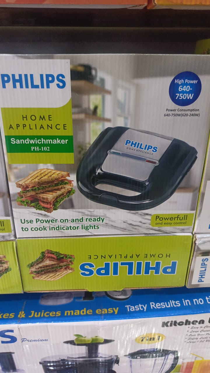 Philips Portable Sandwich Maker for Home &amp; Office ? 2-Slice Non-Stick with Heat Indicator