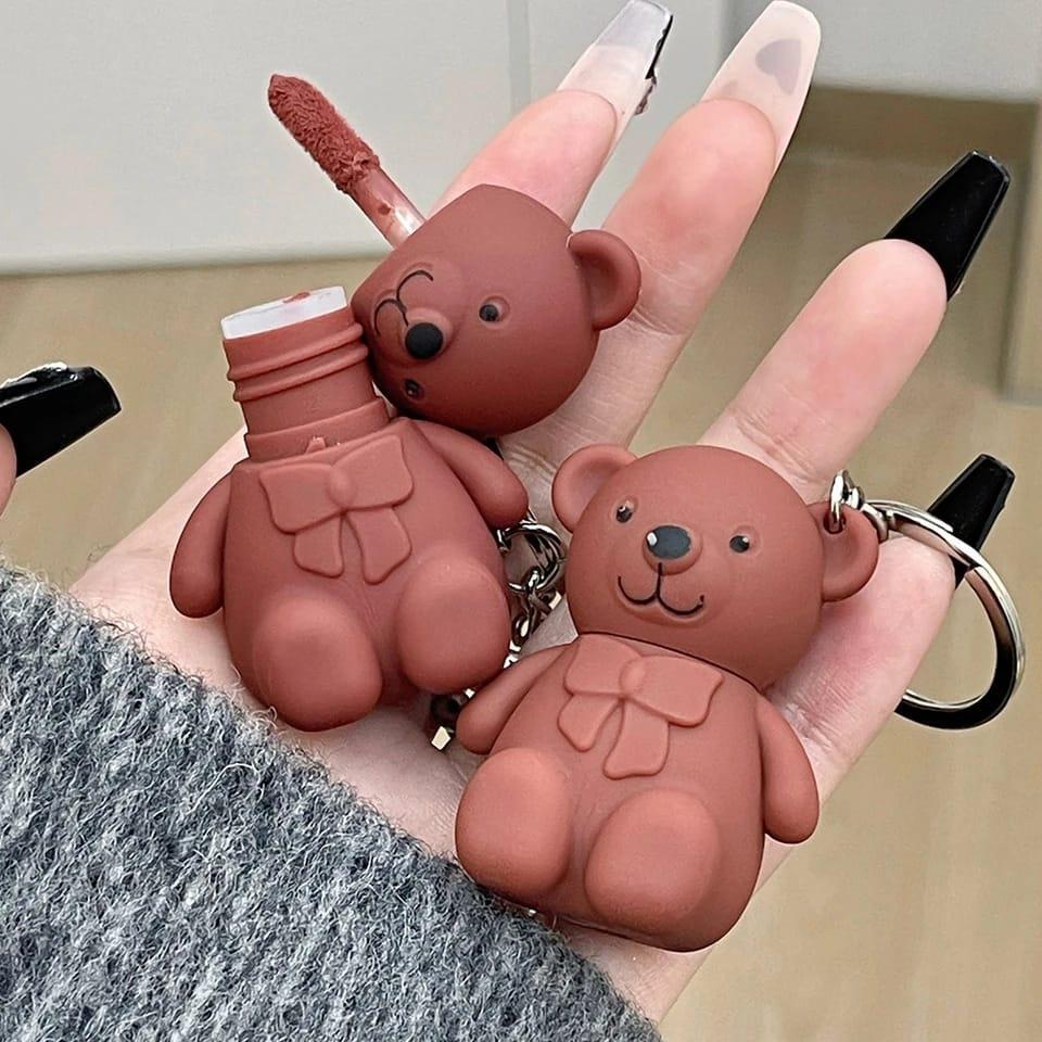 Teddy Bear Keychain Style Lip Gloss ? Cute &amp; Portable, Multicolor Shades (Pack of 2 / Pack of 3 / Pack of 6)