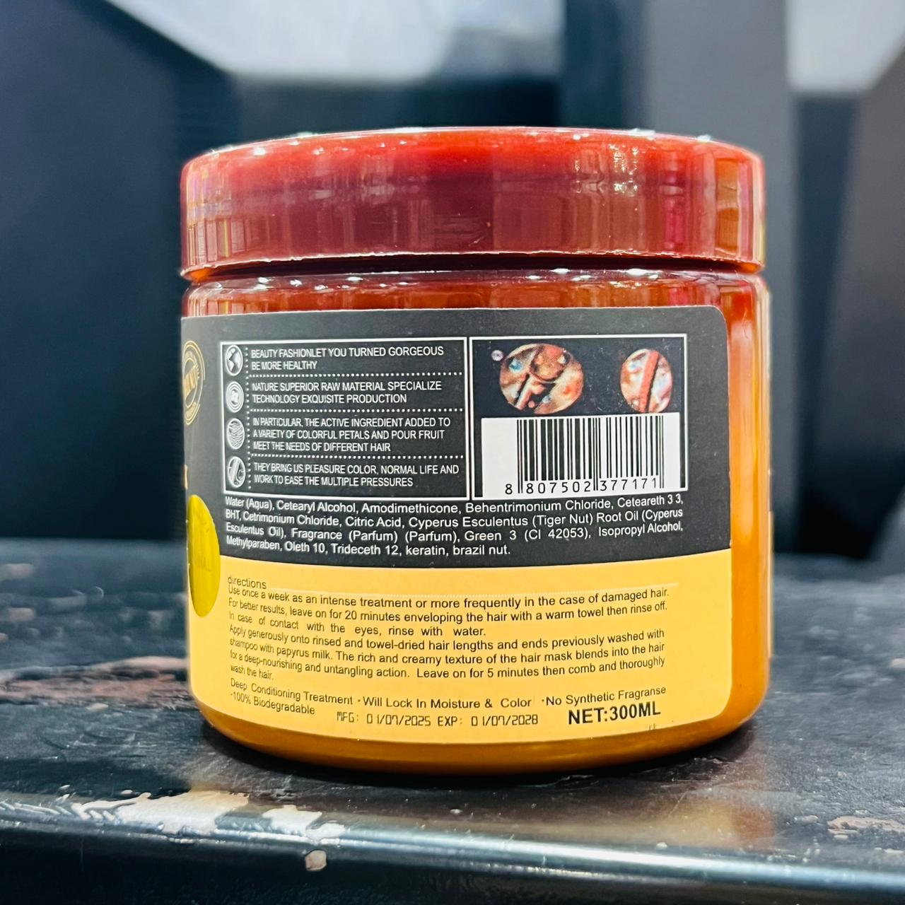 Keratin Hair Mask Treatment ? Deep Repair &amp; Strengthening Formula with Nourishing Keratin Complex | Rmaged Hair, Enhances Shine, Controls Frizz &amp; Protects Color-Treated Hair ? Profestores Daessional Salon-Quality Care at Home 300ml