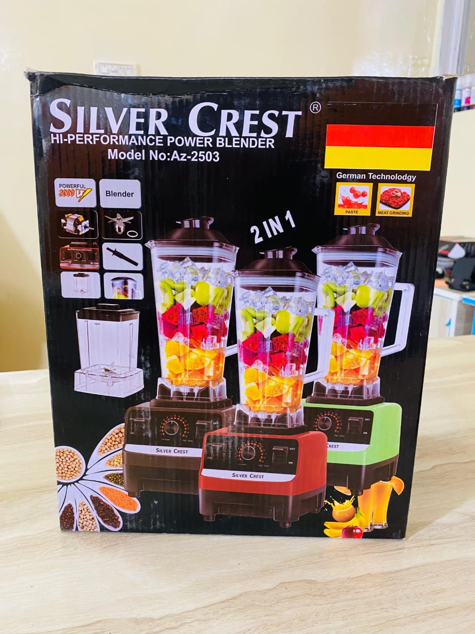 Silver Crest 2-in-1 Heavy Duty Blender ? 4500W | 2-Litter Jar  700ml Chopper | German Technology
