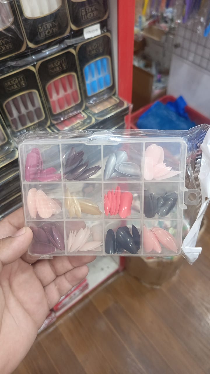 288 PCs Colorful Nails Box| ABS Plastic | Nail Shaper Set (Random Color)