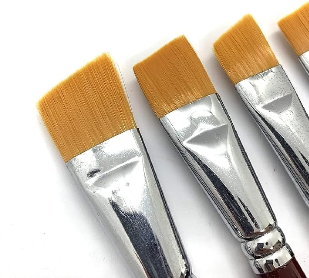 Pack of 6 Professional Angular Brush Set for Artists ? Wooden Handle &amp; Ultra-Soft Tapered Bristles | Multi-Purpose Brushes for Painting, Designing, Calligraphy &amp; Craft | Ideal for Acrylic, Oil &amp; Watercolors