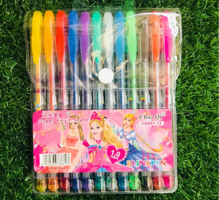 Fruit Scent Gel Glitter Pen ? 1.0mm Smooth Writing with a Sparkle | Pack of 12