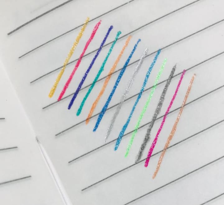 Fruit Scent Gel Glitter Pen ? 1.0mm Smooth Writing with a Sparkle | Pack of 12