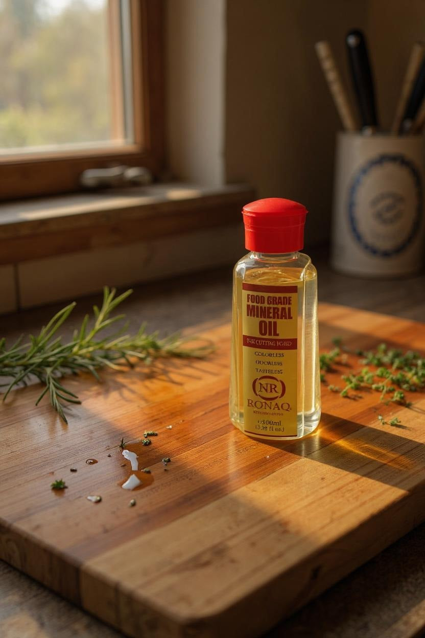 Wood Mineral Oil 100ml ? Food Grade, Odorless Oil for Chopping Boards, Butcher Blocks &amp; Utensils ? Protects &amp; Restores Wood