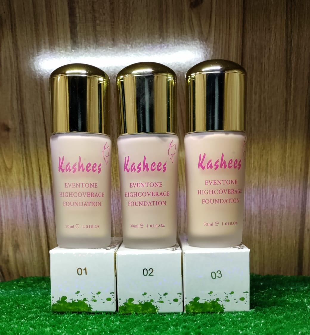 Kashees Eventone High Coverage Foundation ? Full Coverage Matte Creamy Foundation for Flawless Skin ? Lightweight, Long-Lasting (24H) Makeup Base for All Skin Types ? Bridal, Party &amp; Daily Wear - 20ml