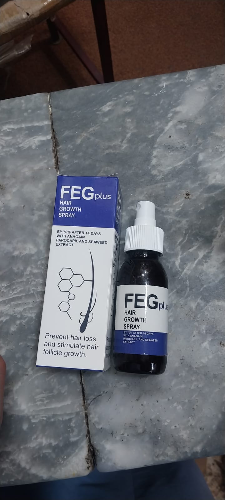 FEG PLUS Hair &amp; Beard Growth Serum Spray 50ml | 22% Seaweed Extract, Rosemary, Redensyl, Anagain &amp; 5% Minoxidil | Anti Hair Loss, Regrowth Treatment