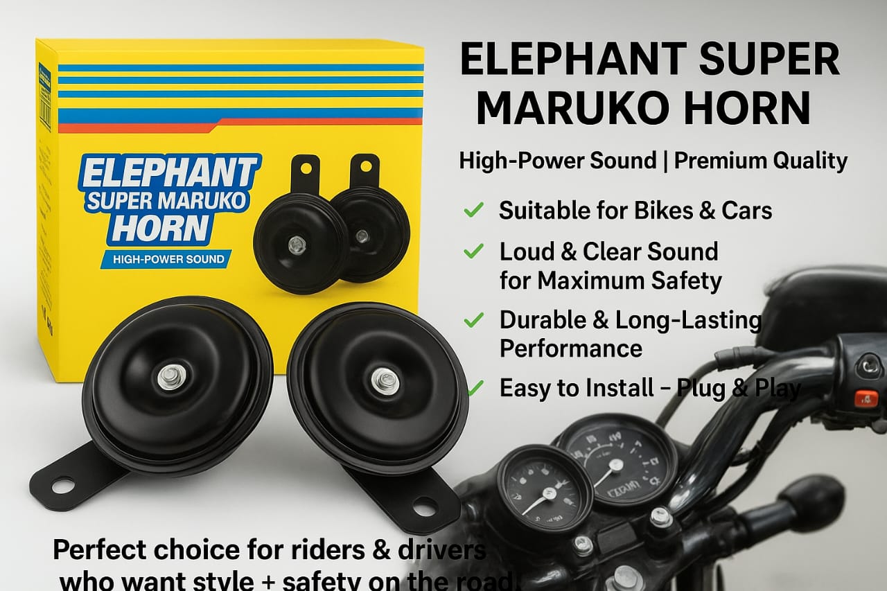 High Sound Elephant Horn for Cars &amp; Bikes ? Super Loud 12V Universal Vehicle Horn | Durable, Long-Lasting, Clear &amp; Powerful Sound for Maximum Road Safety | Easy Plug &amp; Play Installation | Compatible with All Cars, Motorcycles &amp; Scooters