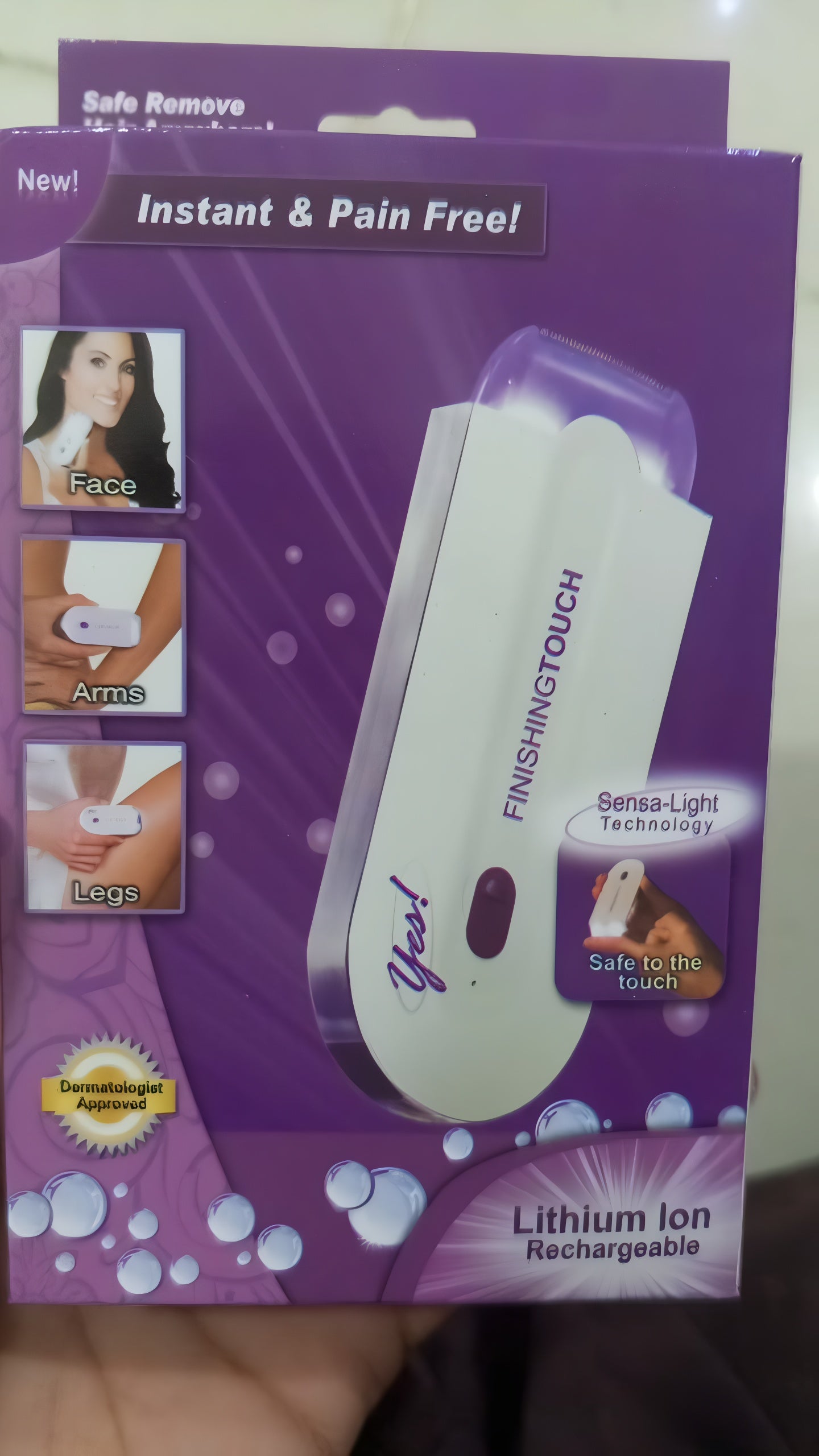 Women?s Electric Hair Remover with Advanced Sensa-Light Technology &amp; Built-in LED Light | Safe &amp; Painless Shaver for Face, Arms, Armpits, Legs &amp; Full Body | Portable Lipstick-Design Razor, Washable Head, Gentle on Skin, Battery Operated