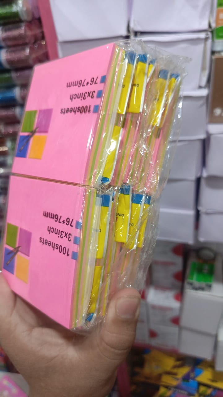 3x3 Inches Sticky Notes Pack ? 100 Sheets Per Pad, Strong Adhesive Backing, Easy to Write On, Peel-Off Convenience, Perfect for Home, Office, and School Use (Random Color)