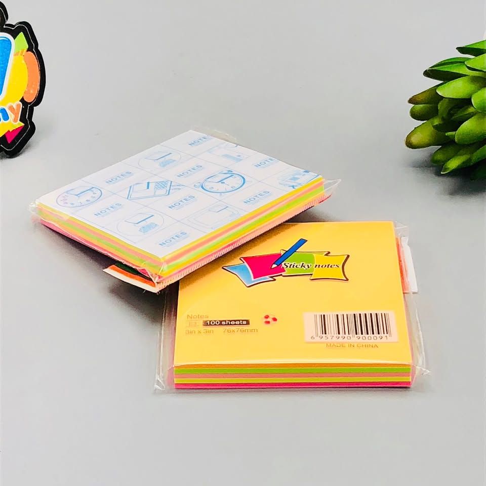 3x3 Inches Sticky Notes Pack ? 100 Sheets Per Pad, Strong Adhesive Backing, Easy to Write On, Peel-Off Convenience, Perfect for Home, Office, and School Use (Random Color)