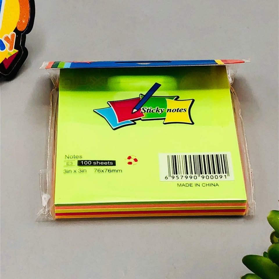 3x3 Inches Sticky Notes Pack ? 100 Sheets Per Pad, Strong Adhesive Backing, Easy to Write On, Peel-Off Convenience, Perfect for Home, Office, and School Use (Random Color)