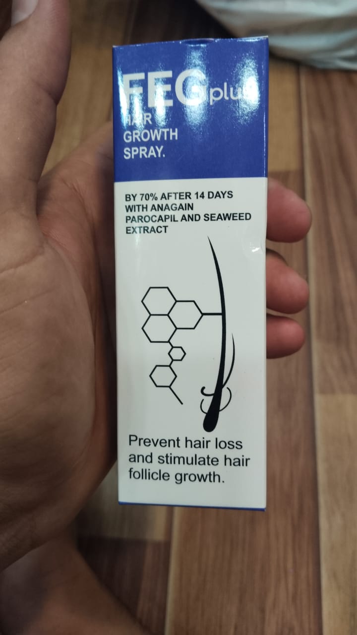 FEG PLUS Hair &amp; Beard Growth Serum Spray 50ml | 22% Seaweed Extract, Rosemary, Redensyl, Anagain &amp; 5% Minoxidil | Anti Hair Loss, Regrowth Treatment