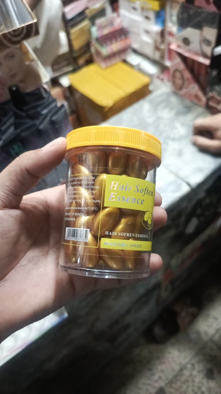 Hair Soften Essence Capsules ? 60 Softgel Capsules for Nourishing, Hydrating &amp; Softening Dry, Damaged &amp; Frizzy Hair ? Oil-Based Formula for Shine