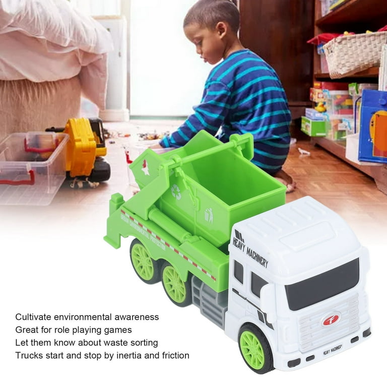 Toy Garbage Truck ? Green Recycling Sanitation Vehicle with Real Sliding Action | Inertial Plastic Dumper Truck for Kids to Learn Waste Classification and Environmental Awareness