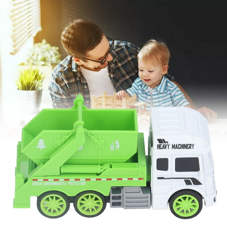 Toy Garbage Truck ? Green Recycling Sanitation Vehicle with Real Sliding Action | Inertial Plastic Dumper Truck for Kids to Learn Waste Classification and Environmental Awareness
