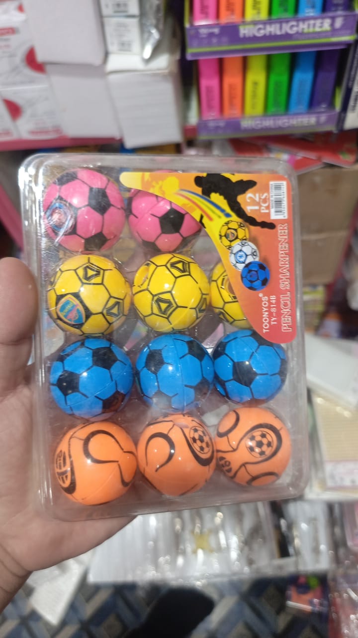 Football Shape Pencil Sharpener Set ? Pack of 12 | Fun &amp; Durable Stationery for Kids, Students, and Office Use | Compact &amp; Easy to Use Sharpeners (Random Color)