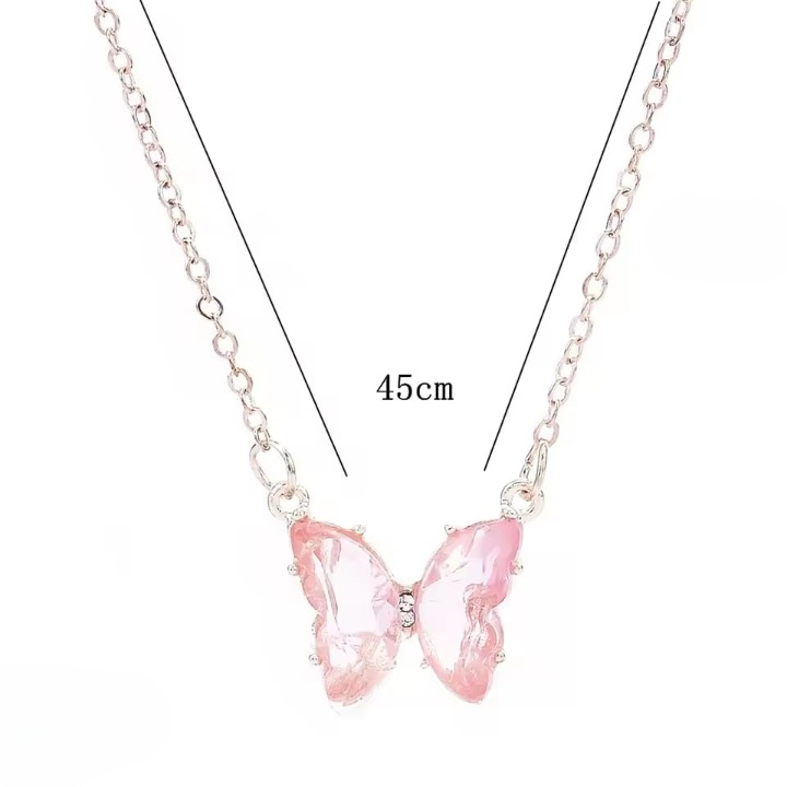 Crystal Butterfly Pendant Necklace for Women ? Gold Chain Fashion Jewelry Gift (AWT-108)