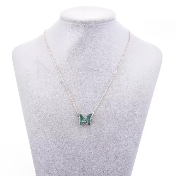 Crystal Butterfly Pendant Necklace for Women ? Gold Chain Fashion Jewelry Gift (AWT-108)