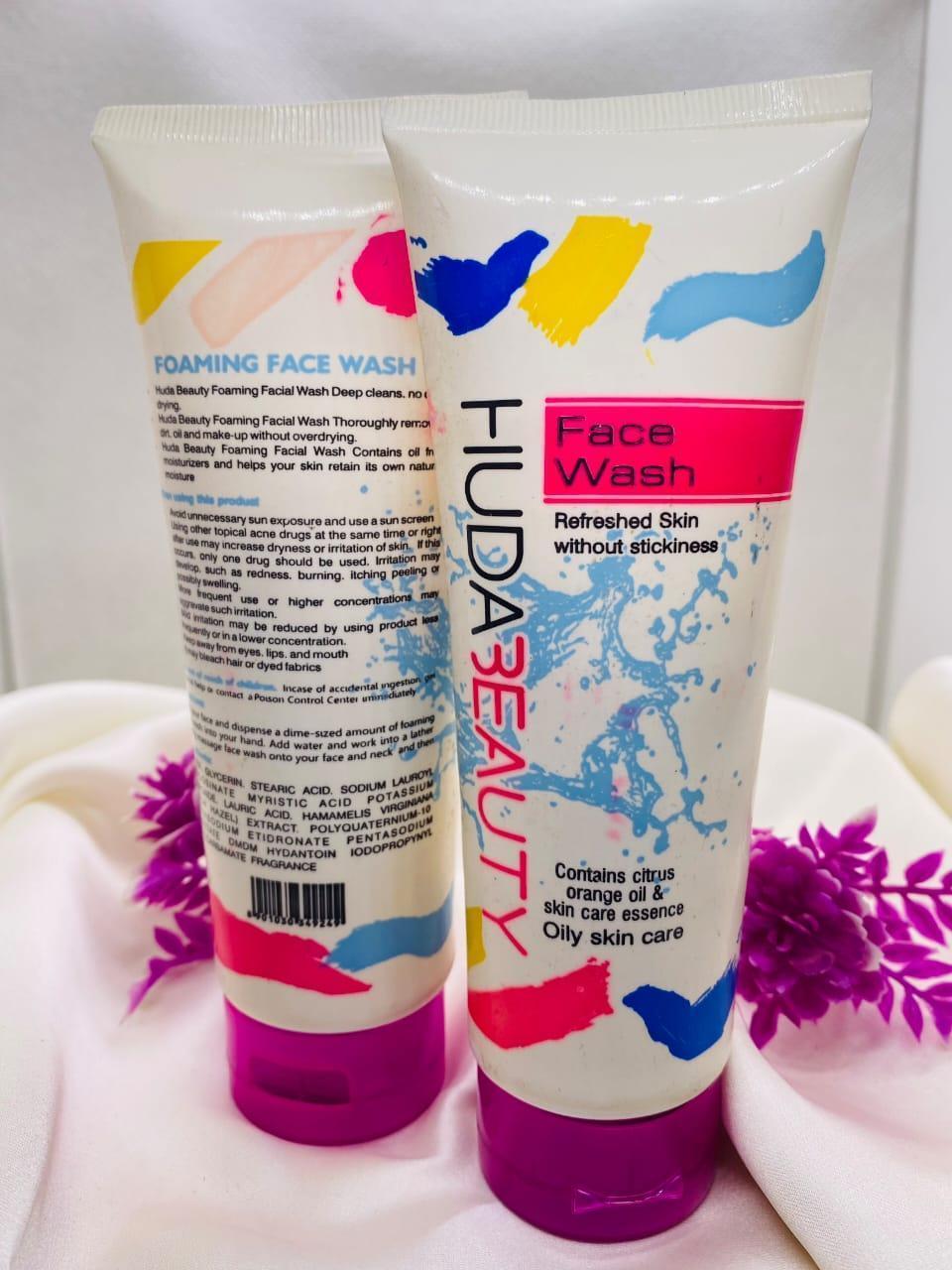 Huda Beauty Face Wash 100ml ? Gentle Liquid Cleanser for Oily Skin, Deep Cleansing &amp; Refreshing Daily Skincare Formula