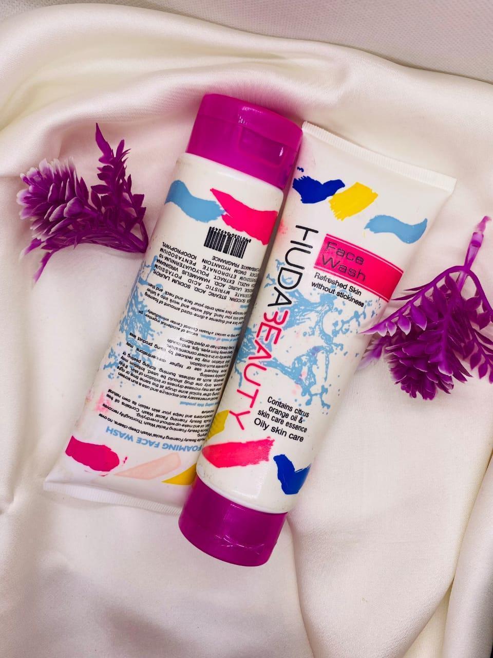 Huda Beauty Face Wash 100ml ? Gentle Liquid Cleanser for Oily Skin, Deep Cleansing &amp; Refreshing Daily Skincare Formula