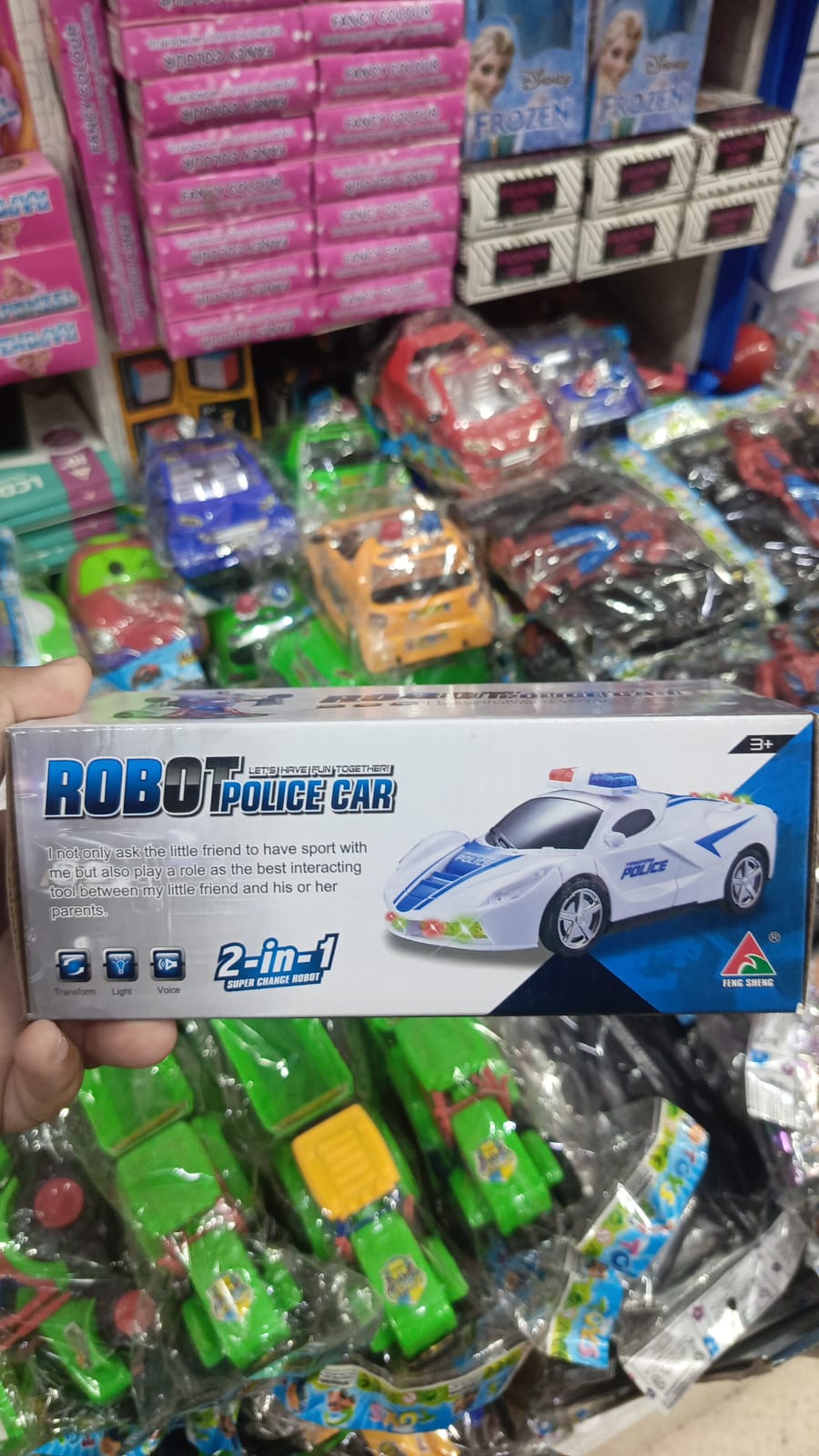 Robot Police Car Toy ? Transformer with Lights, Music, Automatic Rotation &amp; Bump-and-Go Movement, Brain Development &amp; Fun Play for Kids