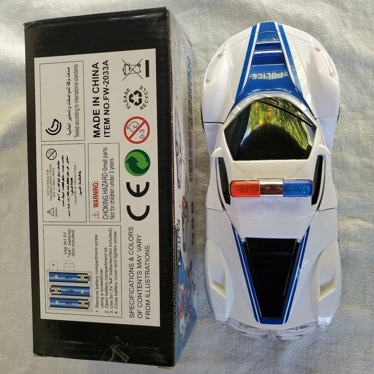 Robot Police Car Toy ? Transformer with Lights, Music, Automatic Rotation &amp; Bump-and-Go Movement, Brain Development &amp; Fun Play for Kids