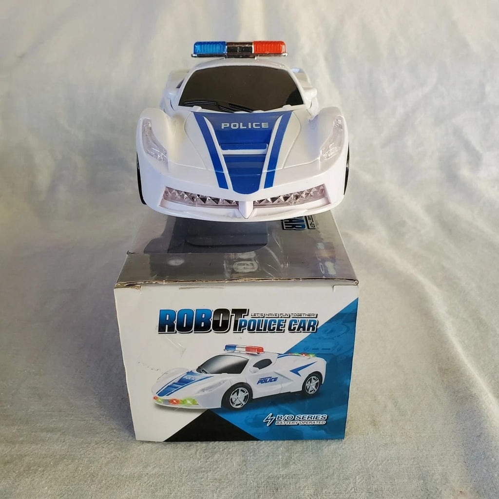 Robot Police Car Toy ? Transformer with Lights, Music, Automatic Rotation &amp; Bump-and-Go Movement, Brain Development &amp; Fun Play for Kids