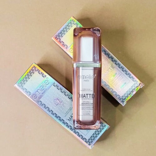 Emelie Matte Waterproof Skin Perfector with Primer ? Long-Lasting, Oil-Control, SPF 15 - Shade 1  30 ML