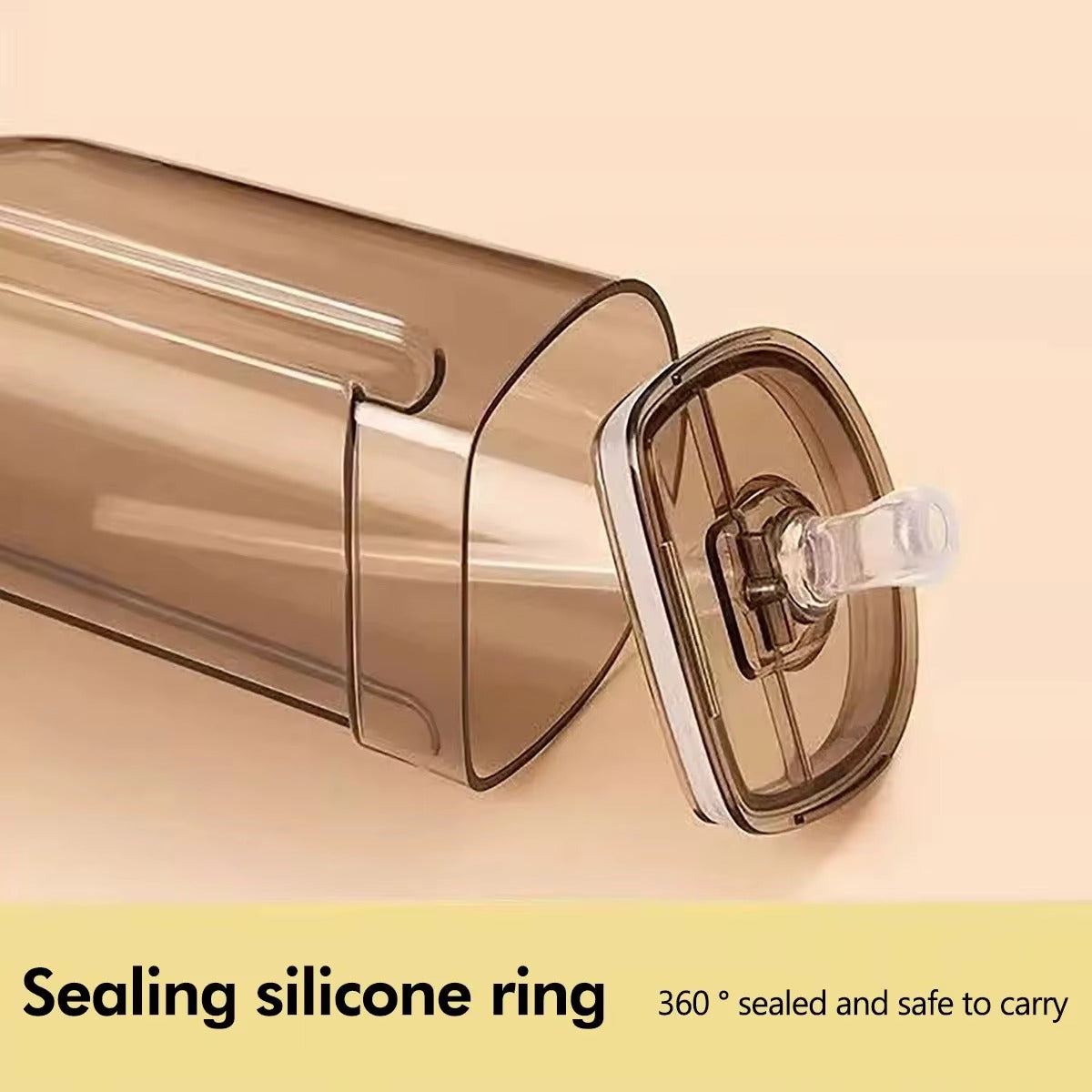 School Bus Design Kids Water Bottle With Strap? 600ml ABS Plastic Leak-Proof Bottle Small Square Drinking Cup ? Fun &amp; Durable Water Bottle for Children (Random Color)