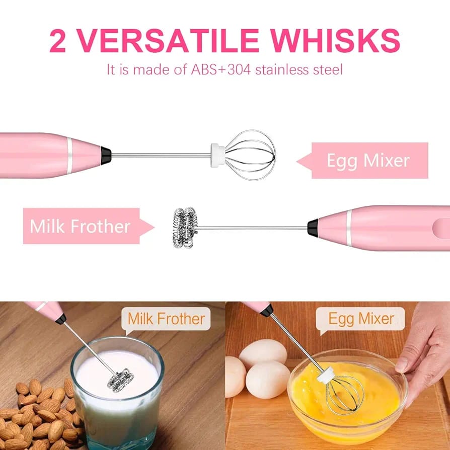 Rechargeable Handheld Milk Frother ? 3-Speed Electric Coffee Mixer for Latte, Cappuccino, Hot Chocolate &amp; Drinks (Random color)