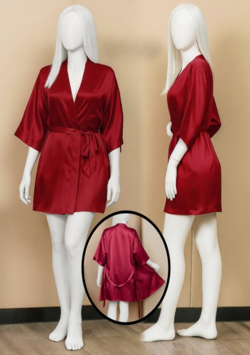 Satin Gown/Robe ? Short Length with Waist Tie (DC-1001)
