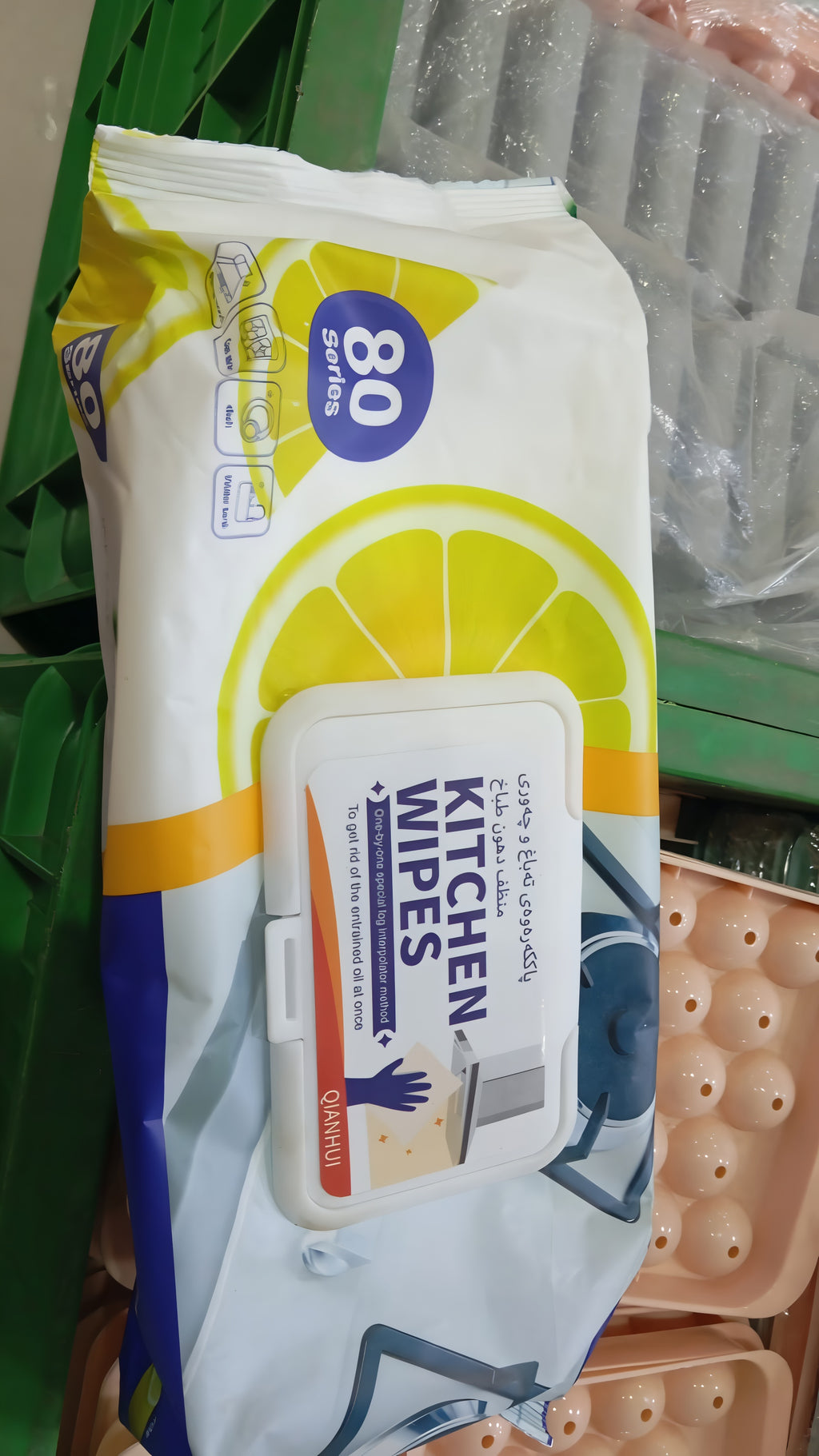 Kitchen Wipes ? Pack of 80 Pieces, Multipurpose Cleaning Wipes for Home and Kitchen Use -Soft and durable material for effective cleaning