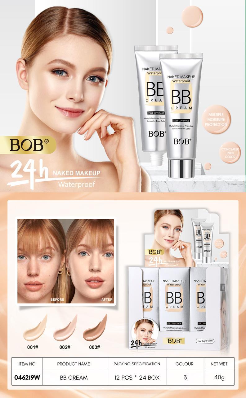 BOB Naked Makeup Waterproof Full Coverage BB Cream ? 40 Gram Pack, Original Long-Lasting Formula