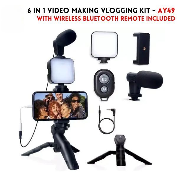 AY-49 Vlogging Video Making Kit for Smartphone &amp; Camera ? Video Recording, Photography &amp; Studio Setup