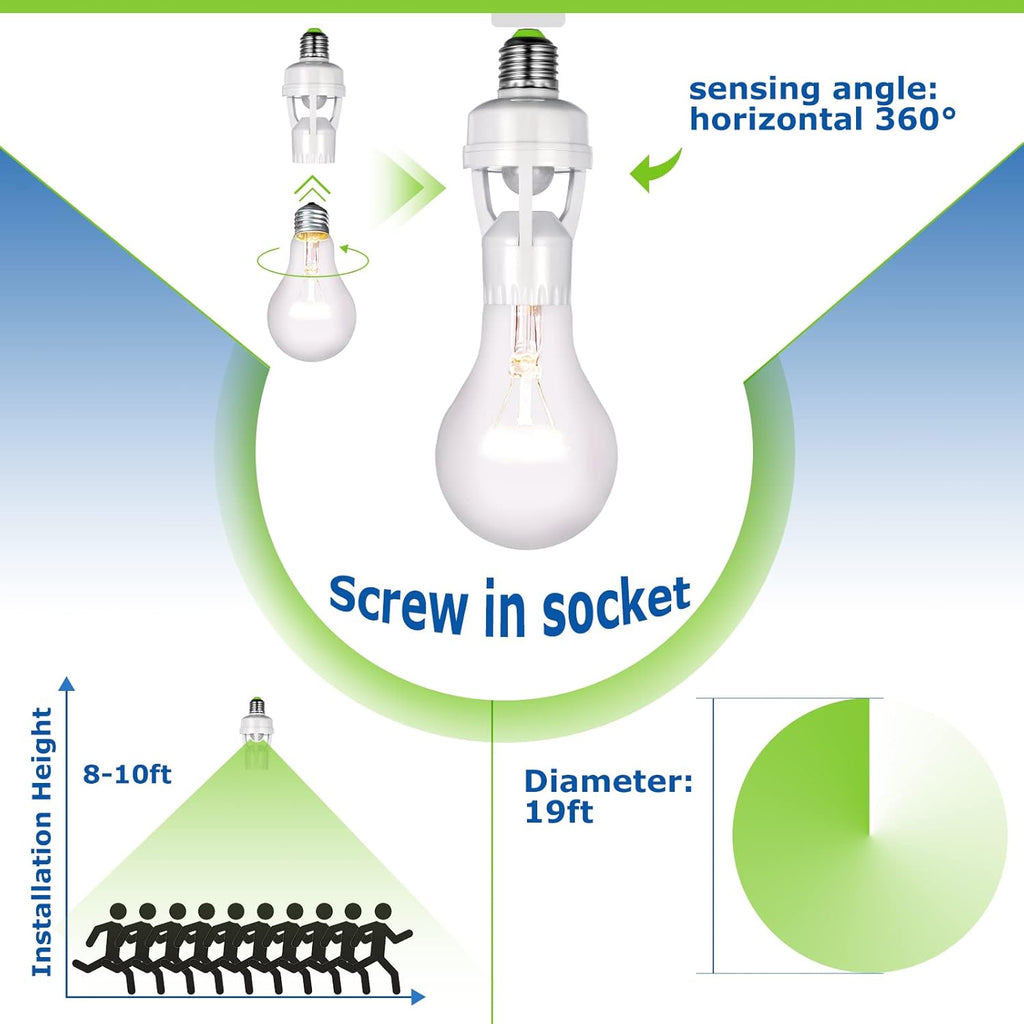 Infrared Motion Sensor Lamp Holder ? 360° Smart Light Socket with Automatic On/Off Detection