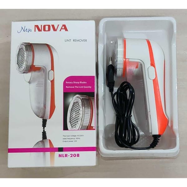 New NOVA NLR-208 Electric Fabric Lint Remover ? Rechargeable, High-Speed Rotary Blades