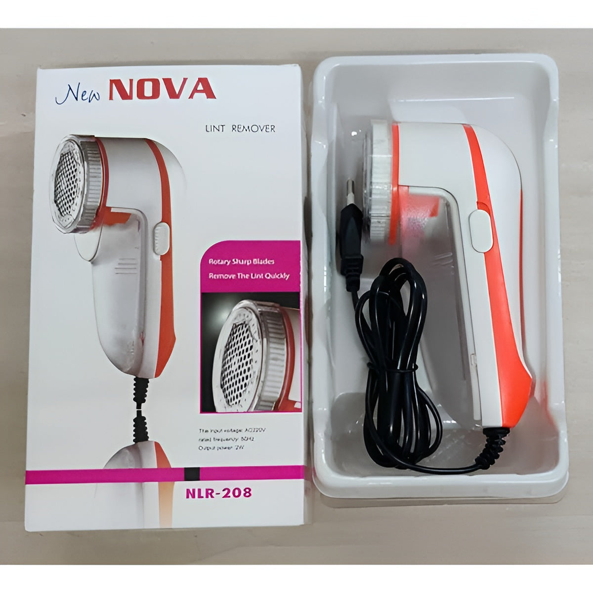 New NOVA NLR-208 Electric Fabric Lint Remover ? Rechargeable, High-Speed Rotary Blades