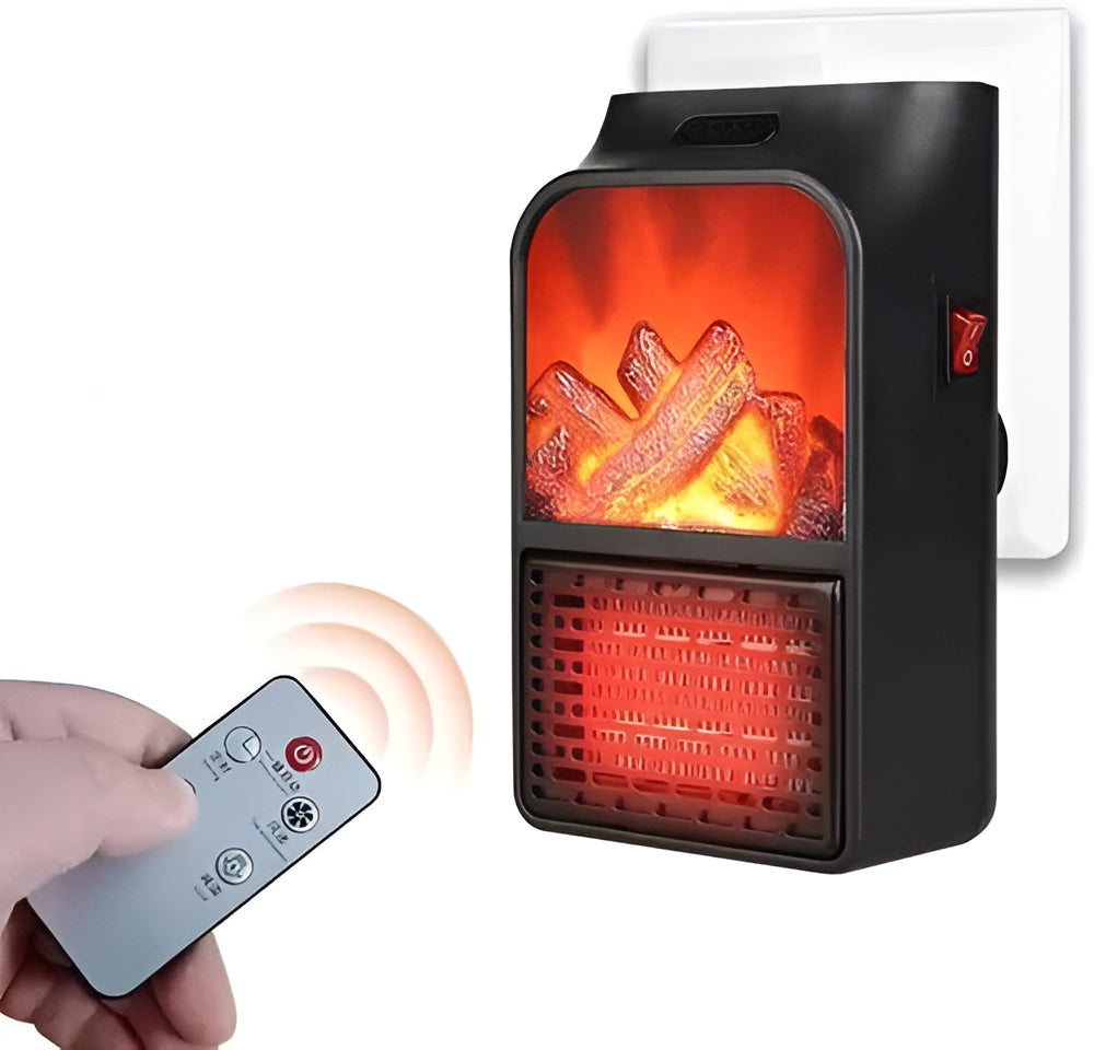 Flame Heater 1000W ? Portable Electric Plug-in Room Heater with Flame Effect &amp; Remote Control