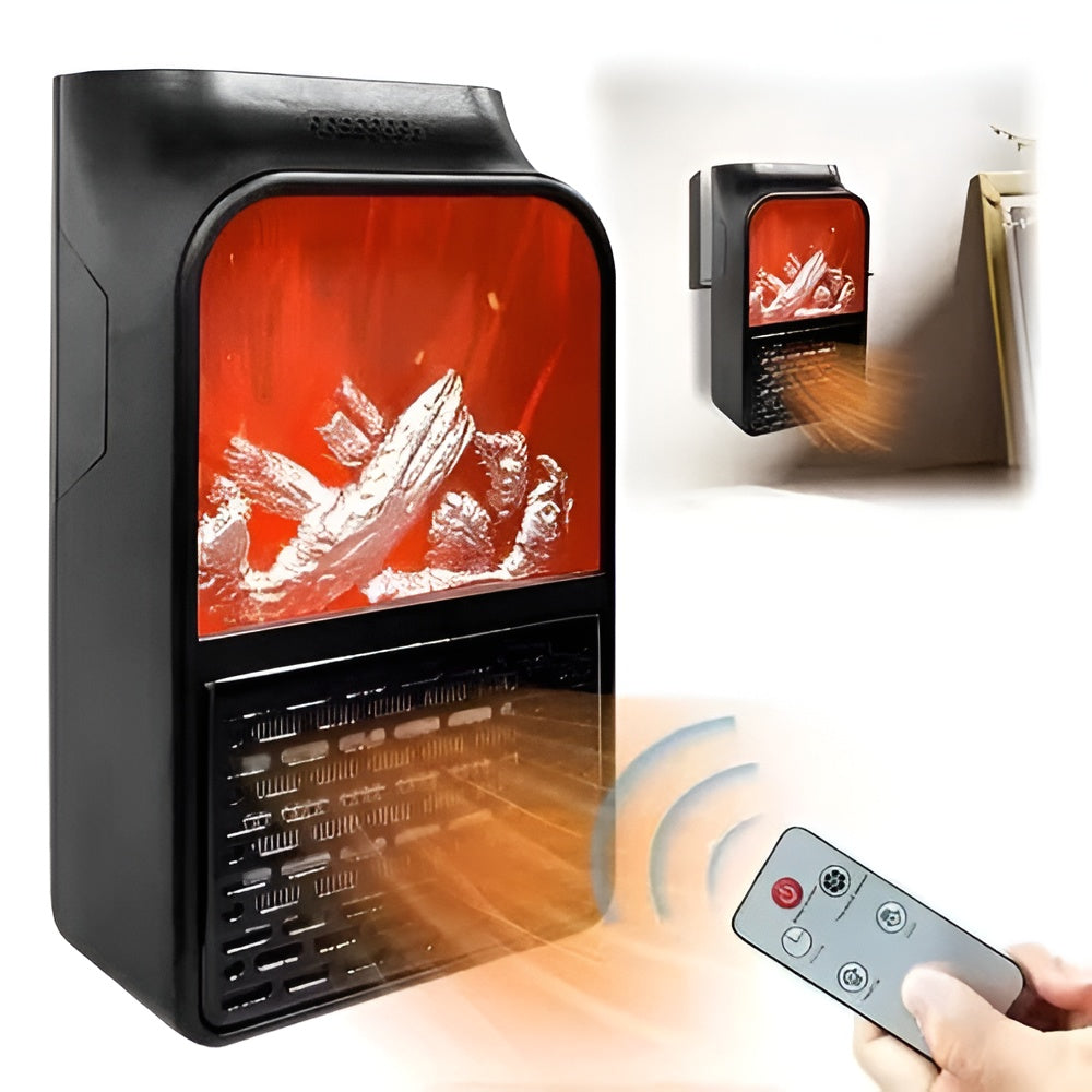 Flame Heater 1000W ? Portable Electric Plug-in Room Heater with Flame Effect &amp; Remote Control