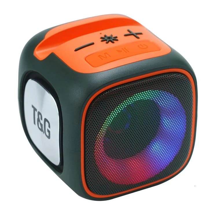 T&amp;G Portable Bluetooth Speaker with LED Lights, Phone Holder &amp; Powerful Bass ? Wireless, USB, TF Card &amp; AUX Support ? Model X-911