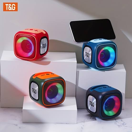 T&amp;G Portable Bluetooth Speaker with LED Lights, Phone Holder &amp; Powerful Bass ? Wireless, USB, TF Card &amp; AUX Support ? Model X-911