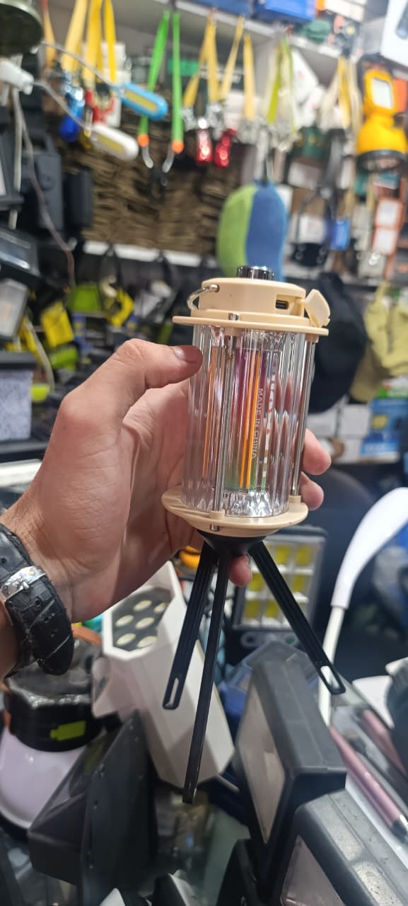 MX6611 Stepless Dimmable LED Camping Light ? Portable Rechargeable Outdoor Lantern with Tripod Stand